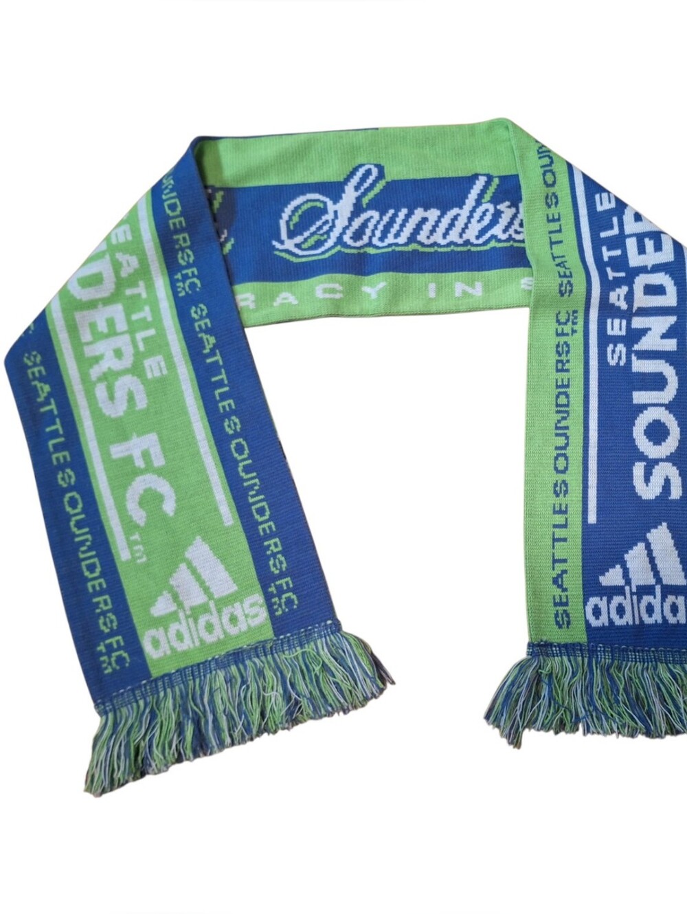 ADIDAS Seattle Sounders FC MLS Soccer Knit SCARF made in ENGLAND